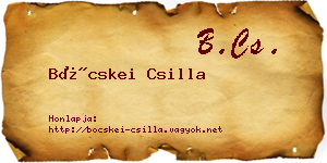 Böcskei Csilla névjegykártya